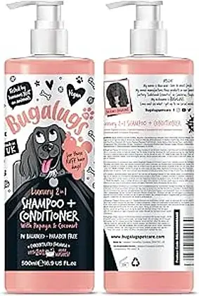 BUGALUGS Papaya & Coconut 2-in-1 Dog Shampoo