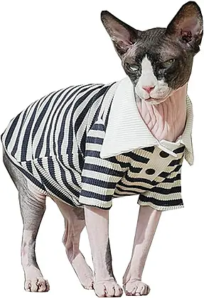 Sphynx Cat Cotton Polo: Chic Comfort for Hairless Kittens