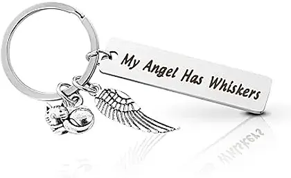 Angel Whiskers: The Heartfelt Cat Memorial Keychain