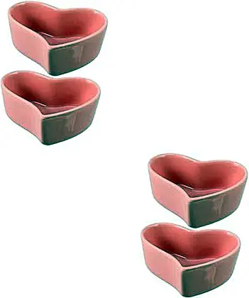 FRCOLOR Heart-Shaped Pet Bowls for Small Animals