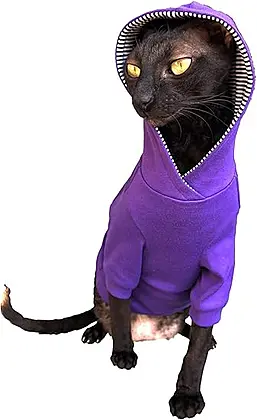 Kotomoda Sphynx Cat's Delightful Hoodie in Purple