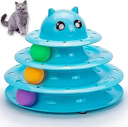 Vealind Triple-Level Cat Teaser Ball Toy