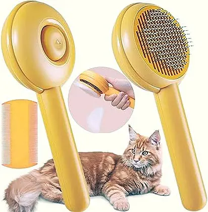 FURGROOM Self-Cleaning Cat Brush: A Gentle Groom for Purr-fect Pets