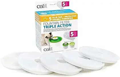 Catit Flower Fountain Triple Action Filters: Fresh Water Every Sip