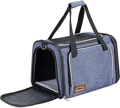 Comfy Denim Blue Cat and Small Dog Carrier by ENSOBO