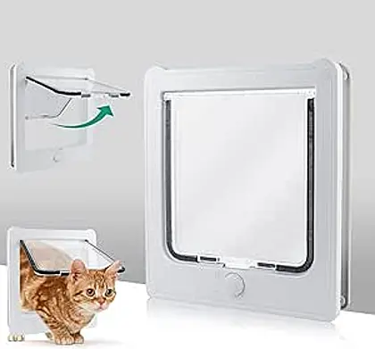 NAMSAN 4-Way Locking Cat Flap: Easy Access for Your Feline Friend