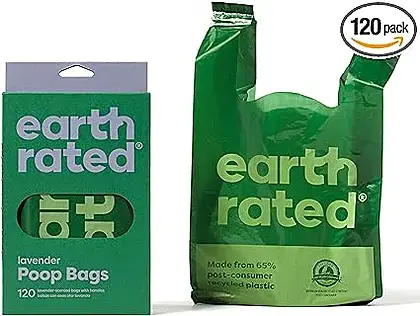 Earth Rated Lavender Scented Dog Poo Bags with Handles