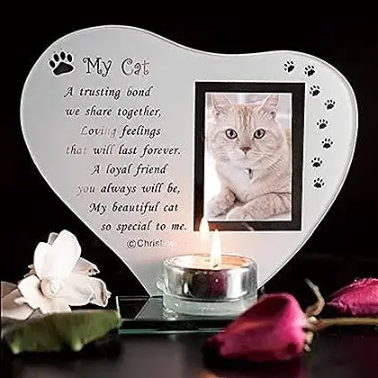 Cherished Paws - Cat Memorial Glass Keepsake