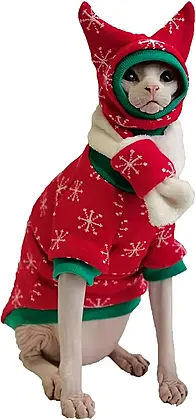 Festive Cheer with Sphynx Cat Christmas Apparel Set