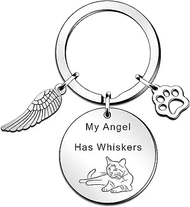 Angel Whiskers: Pet Memorial Keyring