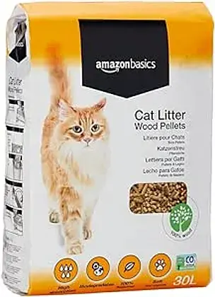 Eco-Friendly Amazon Basics Wood Pellet Cat Litter