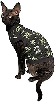 Kotomoda's Spooky Glow-in-the-Dark T-Shirt for Hairless Cats