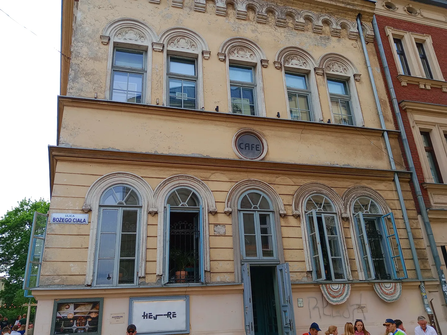 Entry to the Hevre Bar in Kazimierz, Kraków