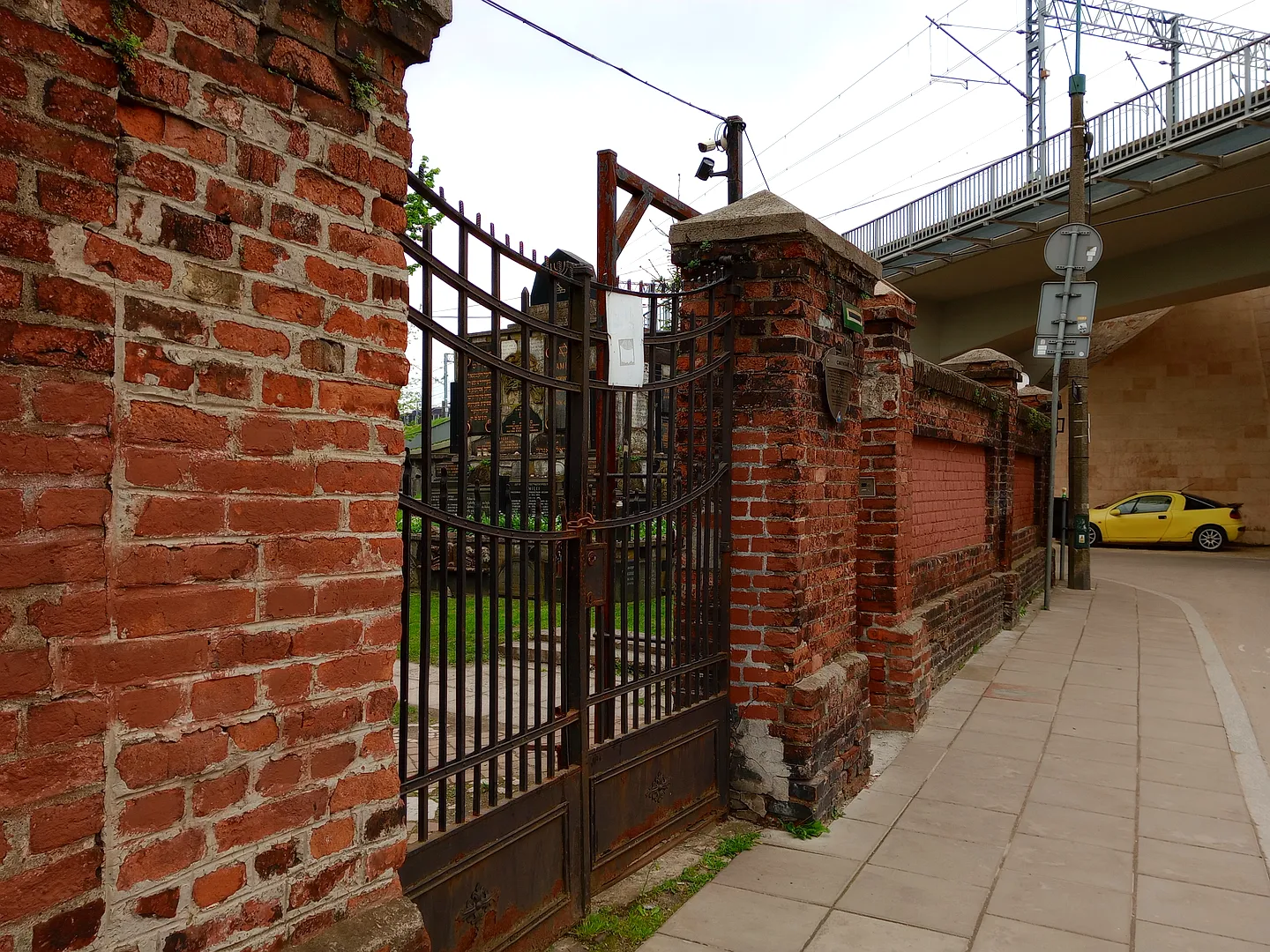 Wall of the New Jewish Cemetery in Kraków in Miodowa Street 55